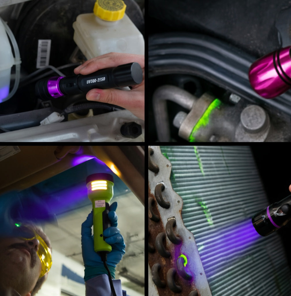 Zestaw 3 szt. Środek do naprawy wycieków oleju w klimatyzacji samochodowej R134a – fluorescencyjny