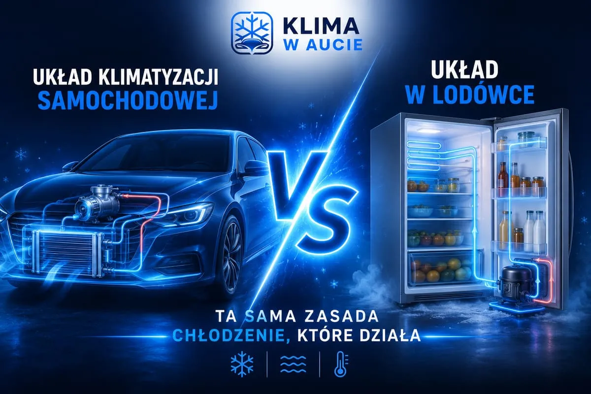 Porównanie układu klimatyzacji samochodowej i układu chłodniczego lodówki, ta sama zasada działania